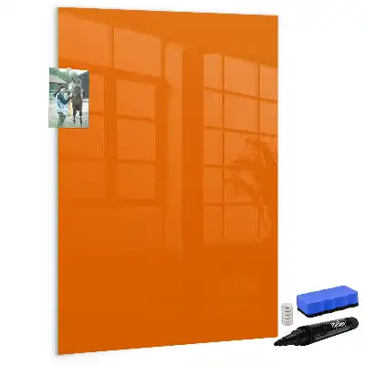 Pizarra magnética decorativa con rotulador de color naranja