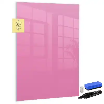 Pizarra magnética borrable de cristal de color rosa