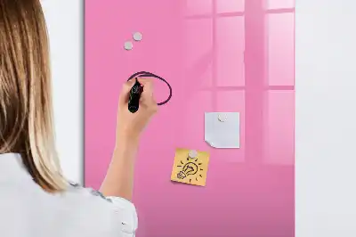 Pizarra magnética borrable de cristal de color rosa
