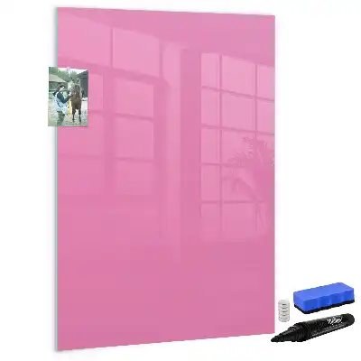 Pizarra magnética borrable de cristal de color rosa