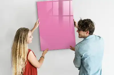 Pizarra magnética borrable de cristal de color rosa