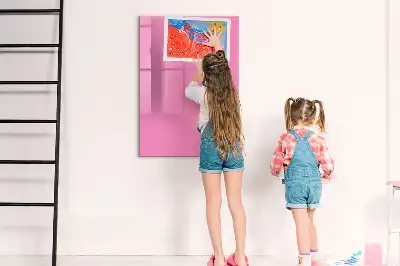 Pizarra magnética borrable de cristal de color rosa