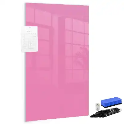 Pizarra magnética borrable de cristal de color rosa
