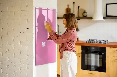 Pizarra magnética borrable de cristal de color rosa