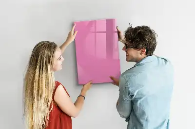 Pizarra magnética borrable de cristal de color rosa