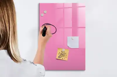Pizarra magnética borrable de cristal de color rosa