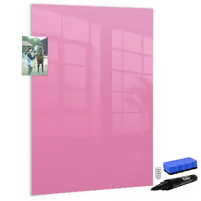 Pizarra magnética borrable de cristal de color rosa