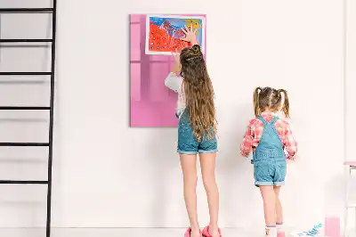 Pizarra magnética borrable de cristal de color rosa