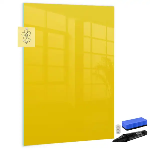 Pizarra magnética decorativa con rotulador color amarillo claro