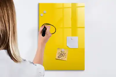 Pizarra magnética decorativa con rotulador color amarillo claro