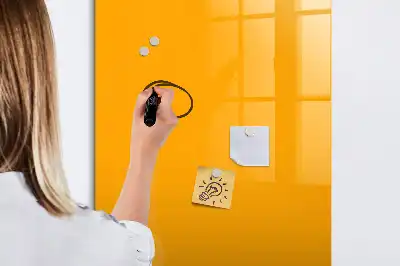Pizarra magnética borrable de cristal de color amarillo oro