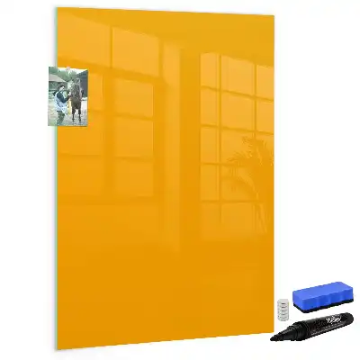 Pizarra magnética borrable de cristal de color amarillo oro