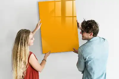 Pizarra magnética borrable de cristal de color amarillo oro
