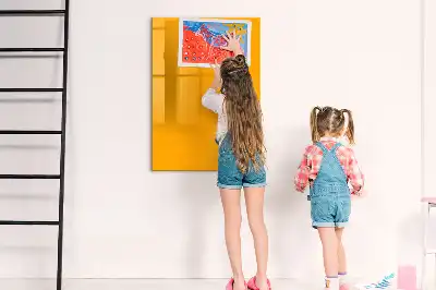 Pizarra magnética borrable de cristal de color amarillo oro