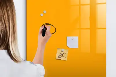 Pizarra magnética borrable de cristal de color amarillo oro