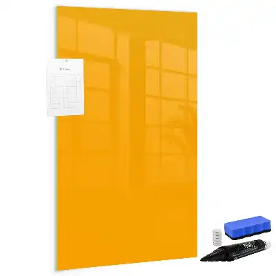 Pizarra magnética borrable de cristal de color amarillo oro