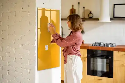 Pizarra magnética borrable de cristal de color amarillo oro