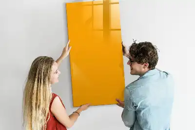Pizarra magnética borrable de cristal de color amarillo oro