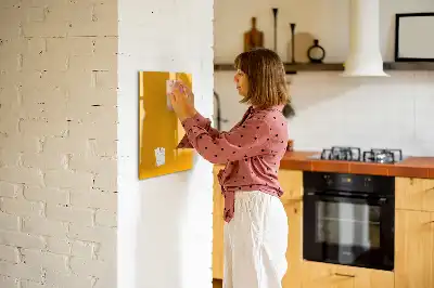 Pizarra magnética borrable de cristal de color amarillo oro