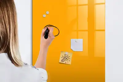 Pizarra magnética borrable de cristal de color amarillo oro