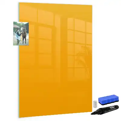 Pizarra magnética borrable de cristal de color amarillo oro