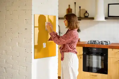 Pizarra magnética borrable de cristal de color amarillo oro
