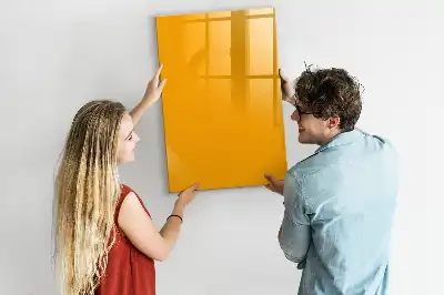 Pizarra magnética borrable de cristal de color amarillo oro