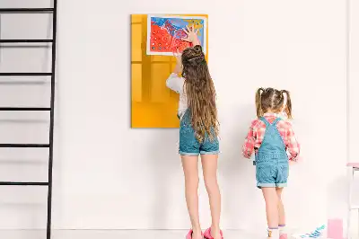 Pizarra magnética borrable de cristal de color amarillo oro