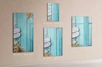 Pizarra magnética decorativa con rotulador diseño de tablas azules en la playa