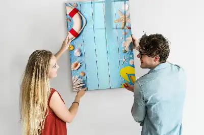 Pizarra magnética borrable de cristal set para amantes de la playa
