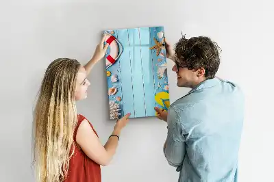Pizarra magnética borrable de cristal set para amantes de la playa