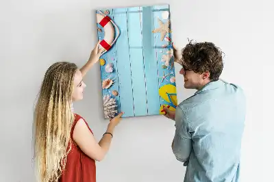 Pizarra magnética borrable de cristal set para amantes de la playa