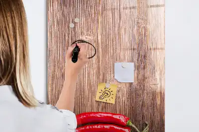 Pizarra magnética de cristal borrable con diseño de chiles sobre tabla de madera