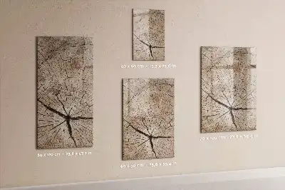 Pizarra magnética de cristal borrable con diseño de corte transversal de un tronco