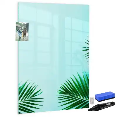 Pizarra magnética decorativa con rotulador diseño de hojas exóticas