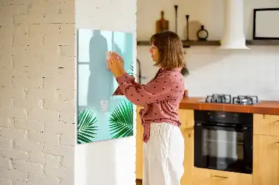 Pizarra magnética decorativa con rotulador diseño de hojas exóticas