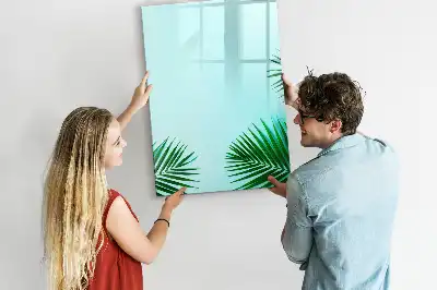 Pizarra magnética decorativa con rotulador diseño de hojas exóticas
