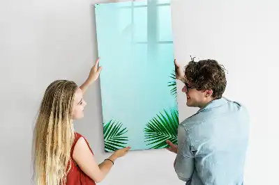Pizarra magnética decorativa con rotulador diseño de hojas exóticas