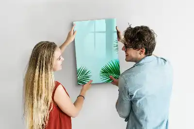 Pizarra magnética decorativa con rotulador diseño de hojas exóticas