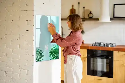 Pizarra magnética decorativa con rotulador diseño de hojas exóticas