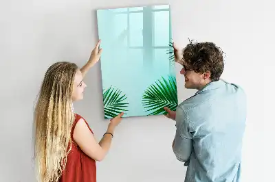 Pizarra magnética decorativa con rotulador diseño de hojas exóticas