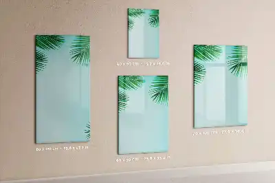 Pizarra magnética de cristal diseño de hojas de palma borrable