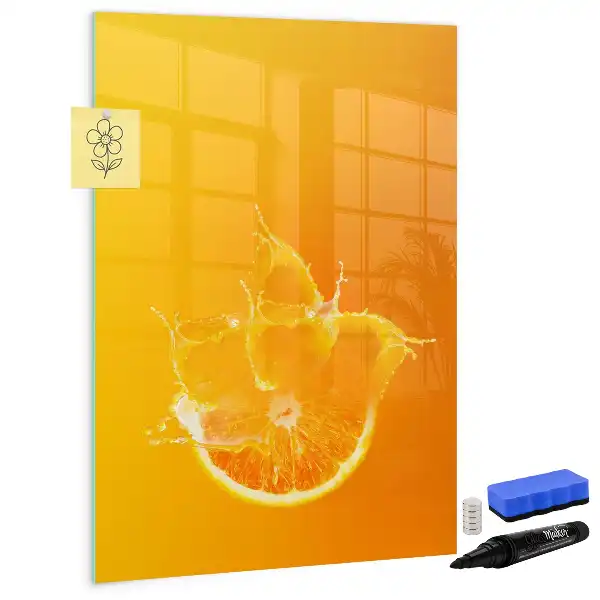 Pizarra magnética decorativa con rotulador jugo de naranja