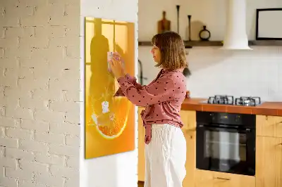 Pizarra magnética decorativa con rotulador jugo de naranja