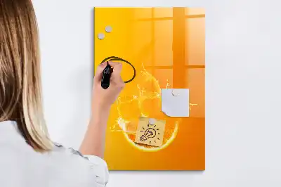 Pizarra magnética decorativa con rotulador jugo de naranja