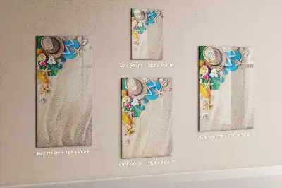 Pizarra magnética borrable de cristal diseño de playa de arena