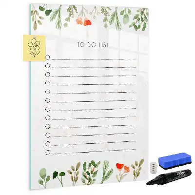 Pizarra magnética decorativa con rotulador diseño lista de hoy