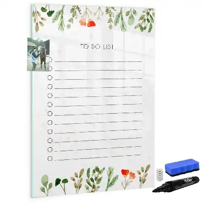 Pizarra magnética decorativa con rotulador diseño lista de hoy