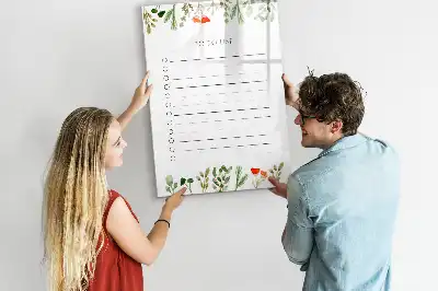 Pizarra magnética decorativa con rotulador diseño lista de hoy