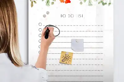 Pizarra magnética decorativa con rotulador diseño lista de hoy